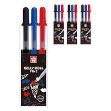 겔리롤 사쿠라 파인 3종 세트 0.6mm, 블랙, 블루, 레드, 4세트