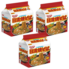 NISSIN 日清5食炒麵, 特製醬汁搭配青紫菜, 含維生素B1、B2和鈣, 15包