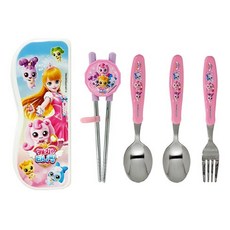 LE BARN Catch Teenieping 卡通圖案學習筷餐具盒組, 混色, 餐具組+湯匙+叉子