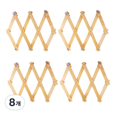 積木超市 原木掛式多用途門後掛鉤, 8個, 單一顏色