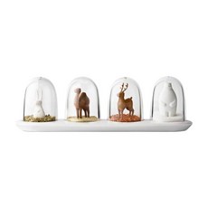 iSFun 北歐動物 造型療癒調味罐4件組, 1組, 透明色