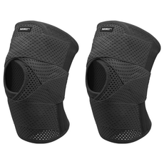 심플앤글로우 헬스 런닝 달리기 등산 통기성 무릎 보호대 블랙, 2개