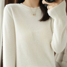 더시럽 여성용 포인트 넥라인 니트