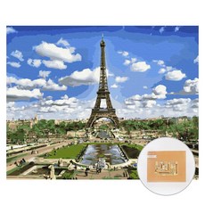 ARTJOY DIY 名畫繪製套組 40 x 50 cm 橫式 雲中艾菲爾鐵塔, 1組, 雲中的埃菲爾鐵塔