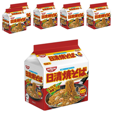 NISSIN 日清5食炒麵, 特製醬汁搭配青紫菜, 含維生素B1、B2和鈣, 30包