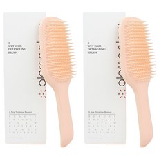 gloss&glow 密齒濕髮專用順髮梳, 2個, 鮭魚色