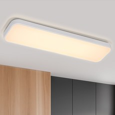 원하 플리커프리 삼색변환 밝기조절 LED 51W 미러 주방 천장등 리모컨, 화이트