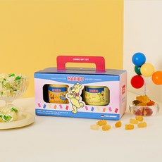 HARIBO 蠟燭隨行杯2件組禮盒, 混合色, 熱帶水果, 檸檬水果