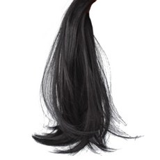 女士扭結馬尾假髮 35cm, 自然黑, 1個