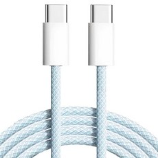 아이리버 C타입-C타입 패브릭 초고속 충전 데이터 케이블 60W, 2m, 스카이블루, 1개