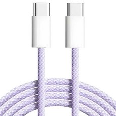 아이리버 C타입-C타입 패브릭 초고속 충전 데이터 케이블 60W, 1m, 라벤더퍼플, 1개
