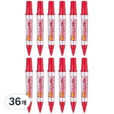 Lineplus Clean白板筆 1~3.4mm, 36個, 紅色