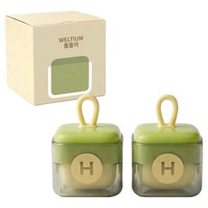 Welltium 便攜式迷你衣物黏毛滾輪, 2個, 綠色