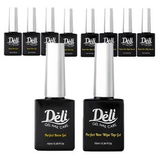 Deli Beauty Perfect Base Gel 10ml + Non Wipe Top Gel 10ml 套裝, 透明, 5組
