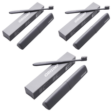 DM Corporation I Love Home 簡約素色牙刷 + 牙刷盒 炭灰色, 3套