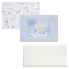 奇哥 乳膠健康枕 + 悅讀比得兔健康枕套2件組 1歲以上, 藍色