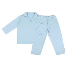 Maykids 男童 幼童 青少年 黏土藍 莫代爾睡衣上下套裝