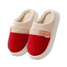 Hensen 刷毛保暖針織室內拖鞋, 1個, 紅色