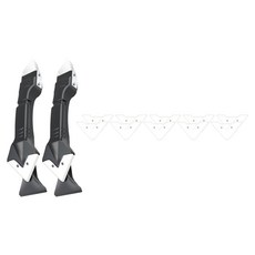 MUDAS 3合1多功能玻璃窗框矽膠刮刀 金屬頭款 黑色 + 5種刮頭組, 2套