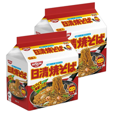 NISSIN 日清5食炒麵, 特製醬汁搭配青紫菜, 含維生素B1、B2和鈣, 10包
