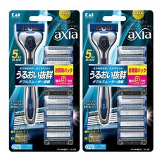 KAI 貝印 男士一次性剃須刀套組 AX-9BS axia 超值裝超薄, 剃須刀 + 替換刀片 9p, 2組
