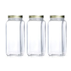 ARTWARE 玻璃方形儲物罐, 2000毫升, 3片