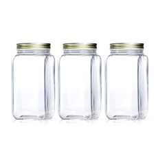 Artware Glass Square Manister 玻璃儲物瓶, 1600毫升, 3片