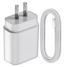 DTAudio C to C iPhone專用充電器 25W + 1.5m充電線組 Phone15通用充電器/充電組 Type C 安卓快充線, 1組, 白色