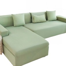 涼感新科技彈力冰絲沙發套全包式, 防水, 高彈力, 多種尺寸可選, 雙人適用145~185cm, 抹茶綠, 1個