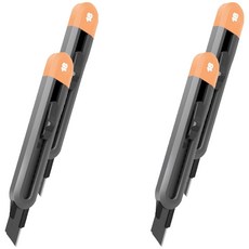 델리 공구 홈시리즈 ABS 블랙 컷터칼 대 HT4018, 오렌지, 4개