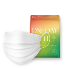 CLA One Day Fit 輕量包裝 拋棄式彩色中型口罩 成人用, 白色, 1個, 50入