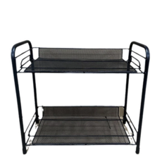 雙層置物鐵架, 36 x 17 x 35cm, 黑色, 1個