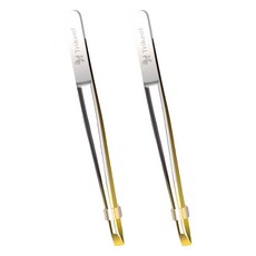 D&O 高級眉毛鑷子多功能化妝直型鑷子, 2個, 銀色