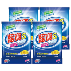 藍寶 台灣公司貨 S 高效洗衣粉, 4.5kg, 4袋