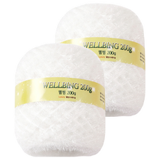 Yeonil纖維 養生絲瓜絡圓筒毛線 200g, 2個, 01白色