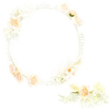 Rumours 茱莉亞自助婚禮花環 + 髮簪套組 HRC306, 象牙白 + 蜜桃色