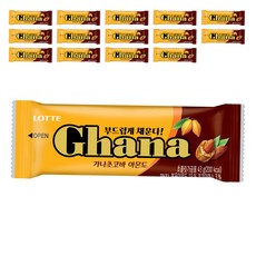 롯데 가나초코바 아몬드, 43g, 15개