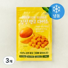 지엔씨푸드 싱싱 망고 다이스 (냉동), 3개, 1kg
