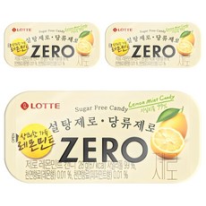 LOTTE 樂天 ZERO Zero無糖檸檬薄荷糖, 3盒, 28g