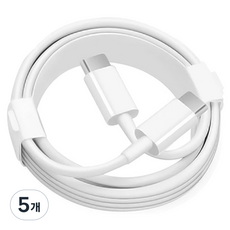 808 C to C타입 PD 초고속 충전 핸드폰 케이블 100W, 100cm, 화이트, 5개