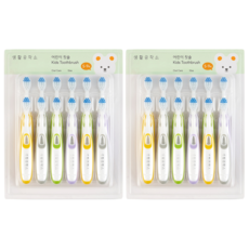 Saengong 生活工作所 兒童牙刷, 混合顏色, 2個, 12入