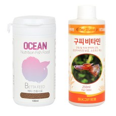 오션 베타 전용 사료 소 + 아주 구피 비타민, 1세트