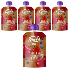 유기농 생과일 누바 푸루라 짜먹는 퓨레, 사과 블루베리 딸기, 100g, 5개