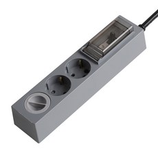 SWEET HOME 韓國製造 高容量 配線斷路用 3孔延長線 安全蓋, 0.7m, 灰黑色, 1個