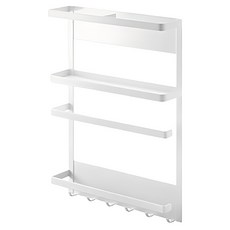 小麥購物 免打孔磁吸冰箱收納置物掛架 鐵藝款 L1426, 1個, 白色