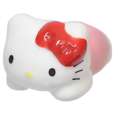 sun art Hello Kitty 陶瓷筷架 3.7 x 2.5 x 2cm, 趴姿 紅色 + 白色 + 粉色, 1個