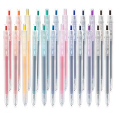 deLi 得力 Delite快乾敲擊式中性筆12色套裝0.5mm EQ118, 混合色, 2套