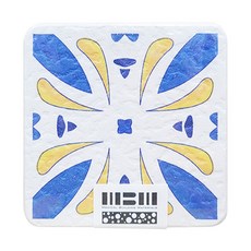 MBM MIT 花磚珪藻土吸水杯墊, 仲夏魔力, 1片