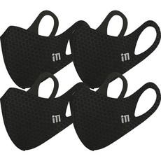 im 時尚立體口罩4入組, 黑色