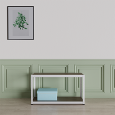 슈랙 철재 스탠드선반, 화이트 프레임, 2단